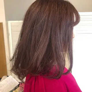 セミロング カラー なつき/艶ピンク/ girly hairのヘアスタイル