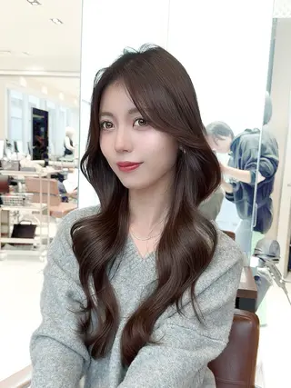 セミロング カラー ヘアアレンジ 顔周り&ミディアム 特化/池袋/kokiのヘアスタイル