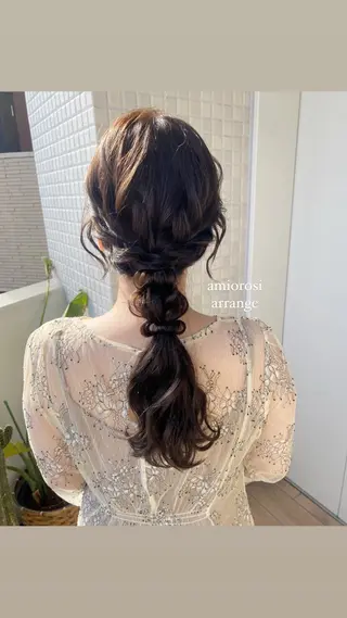 ヘアアレンジ 透けるベージュ/ 艶カラー♡のヘアスタイル