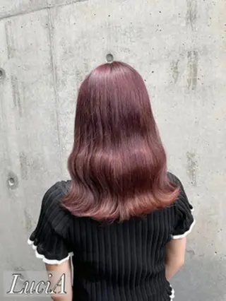 セミロング カラー ヘアアレンジ LuciA/エクステ カラーのヘアスタイル