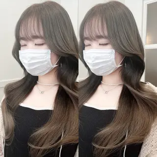 ロング 縮毛矯正/髪質改善 /レイヤー/韓国のヘアスタイル