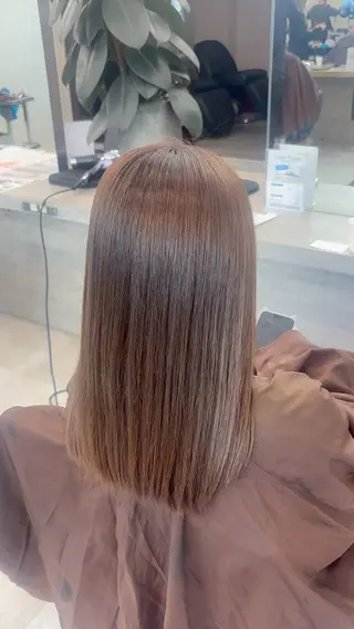 セミロング カラー 暖色/髪質改善/ ツヤ髪🎀本田愛来のヘアスタイル