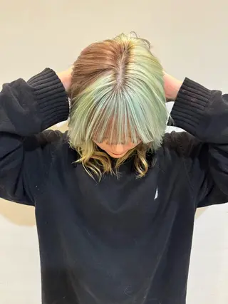 ミディアム カラー ハイトーン/デザイン カラー／悠斗のヘアスタイル