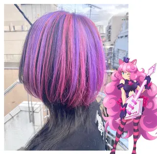 ショート カラー GARU-ガル-所属・TSUNO🦖 派手髪/オタク美容師のヘアスタイル