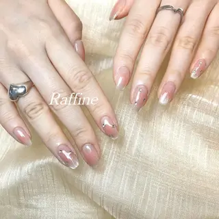ネイル RAFFINE 月🦋🩵のネイルデザイン