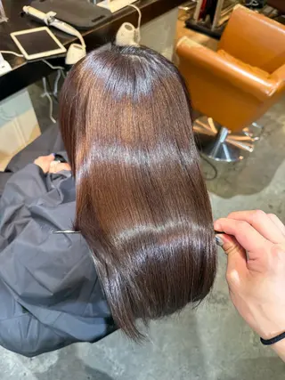 セミロング カラー パーマ 癖毛&ダメージ改善 カット/soyaのヘアスタイル