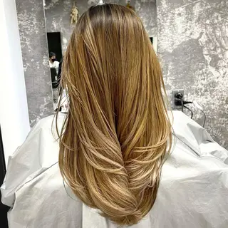 セミロング カラー アンドウ ユウ/ レイヤーカット/韓国のヘアスタイル