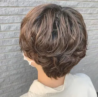 ショート カラー パーマ ヘアアレンジ 髪質改善&Spa fee南越谷2号店所属・髪質改善/南越谷/ 山岸彩夏のヘアスタイル