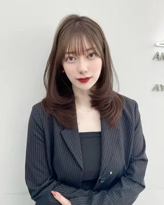 ミディアム 韓国ヘア　紗希 🦋のヘアスタイル