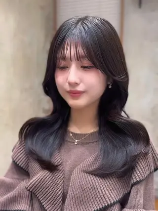 セミロング カラー ヘアアレンジ 日本一の小顔カット/ ボブ/顔周り/韓国のヘアスタイル