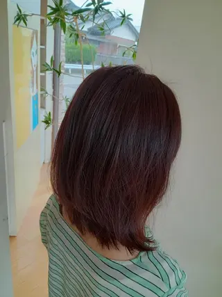 セミロング 林慶吾/ショートボブ /デザインカラーのヘアスタイル