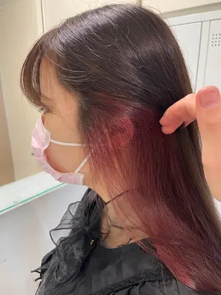 ロング カラー ボブ/インナーカラー /眉毛/Miyuのヘアスタイル