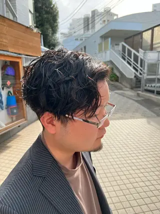 ショート パーマ メンズ 【髪質改善/縮毛矯正 /カラー】ホサカのヘアスタイル