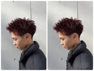 ショート カラー メンズ シャドウパーマ/メン ズカット/だいじゅのヘアスタイル
