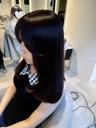 セミロング カラー SALOWIN 新宿三丁目 me＋所属・hanane🎀 /ジャニオタ美容師のヘアスタイル