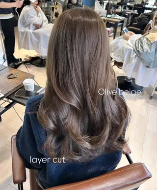 ロング カラー 🍼顔周りカット/ レイヤー/小川華奈のヘアスタイル