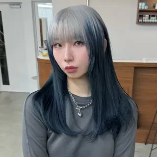 ロング カラー ブリーチ/ハイトーン ダブルカラー/川上のヘアスタイル