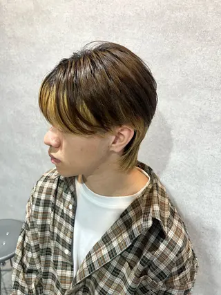 ショート カラー パーマ ヘアアレンジ メンズ 仕上がり満足度No. 1🔥BLUCK🔥のヘアスタイル