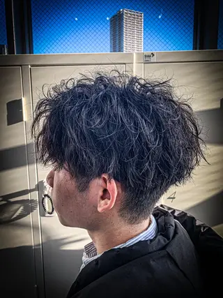 ショート パーマ メンズ 🍎ハッシュカット× 髪質改善🍎カイトのヘアスタイル