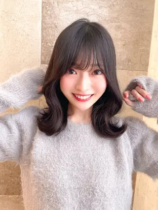 ミディアム Kanami/韓国風 /艶カラーのヘアスタイル