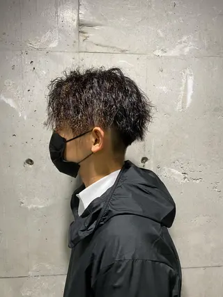 ミディアム パーマ メンズ 🟦ニュアンス/メン ズパーマ横浜🟦のヘアスタイル