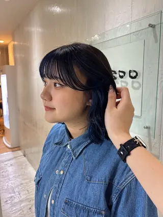 ミディアム カラー yui🥀/ボブ /ブリーチなしカラーのヘアスタイル