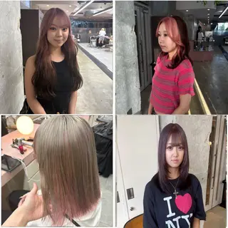 セミロング 鈴木瑛里／ブロンド ベージュ／男女のヘアスタイル