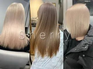 ミディアム ✨艶感/透け感✨Sherry所属・艶髪/ハイトーン Sherryのヘアスタイル