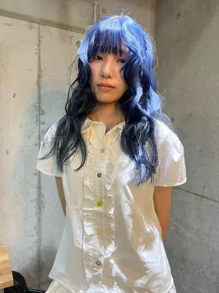 ロング カラー ハイトーン/顔まわり レイヤー/YUKAのヘアスタイル