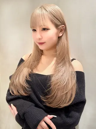 ロング 🥇KEN /レイヤー/艶カラーのヘアスタイル