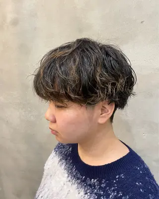 ショート パーマ 【ピンク/韓国ヘア/ ヘアセット】亜海のヘアスタイル