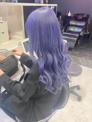 ロング カラー パーマ ヘアアレンジ メンズ キッズ ネイル マツエク・マツパ アイブロウ ハイトーン/ピンク 💗モモ໒꒱のヘアスタイル