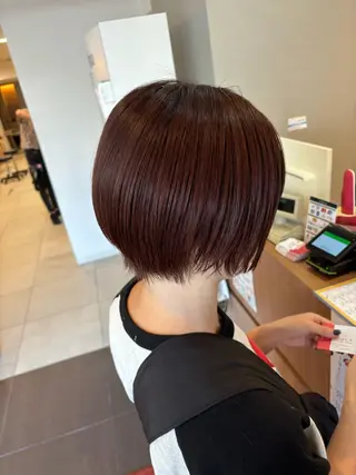 ショート 塩谷黎✨ブリーチ無W カラーメンズパーマ✨のヘアスタイル