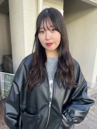 セミロング カラー カットモデル/ ハイトーン/ゆうあのヘアスタイル