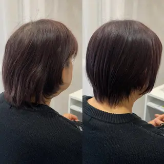 ショート カラー 艶髪/白髪ぼかし ヘッドスパ/大野結菜のヘアスタイル