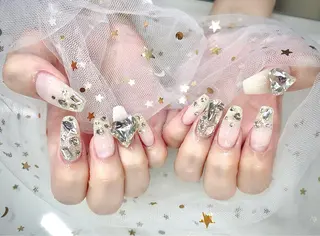 ネイル I-nailロング /ワンホン/キラキラのネイルデザイン