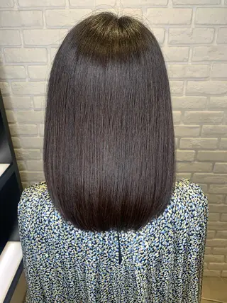 ミディアム パーマ 髪質改善/縮毛矯正 艶カラー/珠聡のヘアスタイル