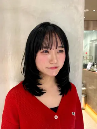 ミディアム 顔周りレイヤーカット /髪質改善/ゆう🤍のヘアスタイル