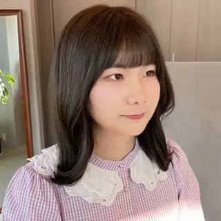 ミディアム カラー ボブ/縮毛矯正/レイ ヤー♡Natsukiのヘアスタイル