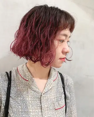 ミディアム カラー パーマ 優作 〜圧倒的信頼〜のヘアスタイル