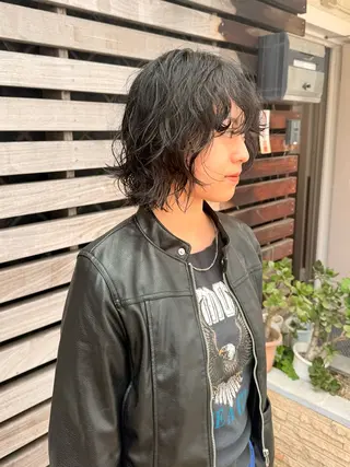 ショート パーマ ウルフレイヤー エクステ/kokiのヘアスタイル