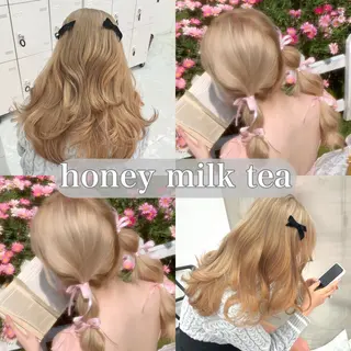 ロング ❤︎ワンホンガーリー なハイトーンヘア❤︎のヘアスタイル