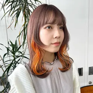 セミロング カラー 韓国ヘア /男女❄️ 細江 美紅のヘアスタイル