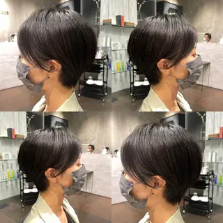 ショート レイヤー特化/小顔顔 周り/セノ/表参道のヘアスタイル