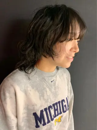 ミディアム カラー パーマ ヘアアレンジ メンズ キッズ ネイル マツエク・マツパ 架空〜KAQU〜所属・【clan】 NOGAMIのヘアスタイル