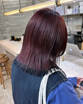 ミディアム カラー ササキカズマ〻透明感 〻色落ち〻赤み消しのヘアスタイル