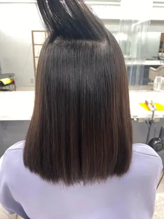 セミロング カラー パーマ 京都レイヤーカット/ 縮毛矯正/羽柴りくのヘアスタイル