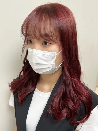 セミロング カラー ヘアアレンジ maoブリーチ無し 似合わせカラーのヘアスタイル