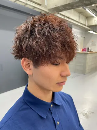 ショート カラー パーマ メンズ 森本裕/オーナー/ スパイラルパーマのヘアスタイル