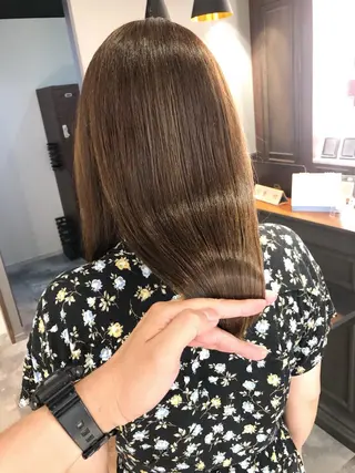 セミロング カラー 艶髪/韓国レイヤー イノウエヒロキのヘアスタイル